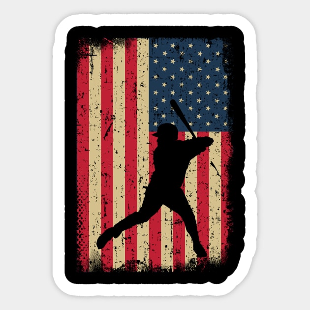 USA American Flag Baseball Player Sticker by ChrifBouglas